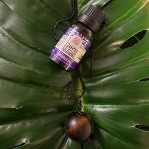 lavender infused oil wire wrapped wood pendant stainless steel necklace pendant